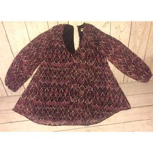 Show Me Your Mumu Snake Print Tunic Blouse Size S